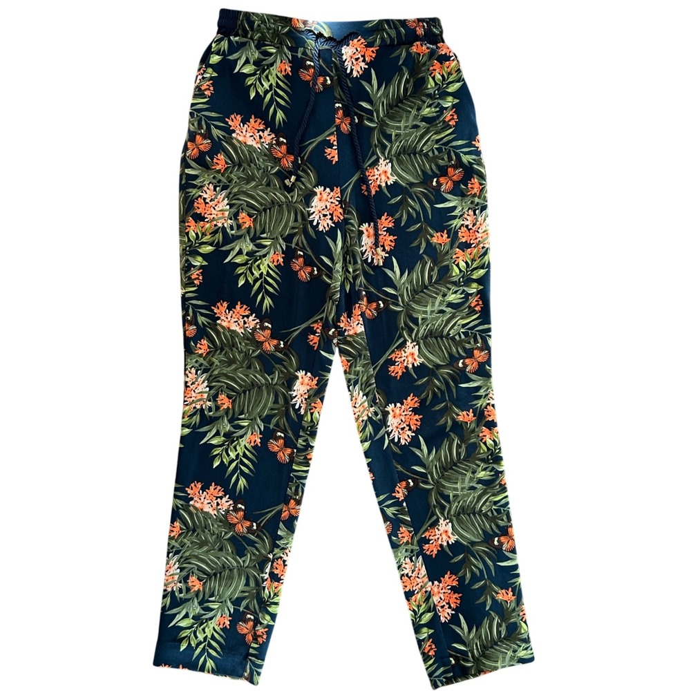 Guess Botanical Printed Drawstring Pant Women's Size XS‎